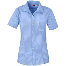 Ladies Short Sleeve Aston Shirt Light Blue